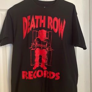 Death row records from Spencer’s, size M. Color being black with red